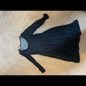 Blue polka dotted dress